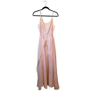 Luba By Hannah Payne Light Pink Snakeskin Tie Front Wide Leg Junpsuit Size 4 NWT